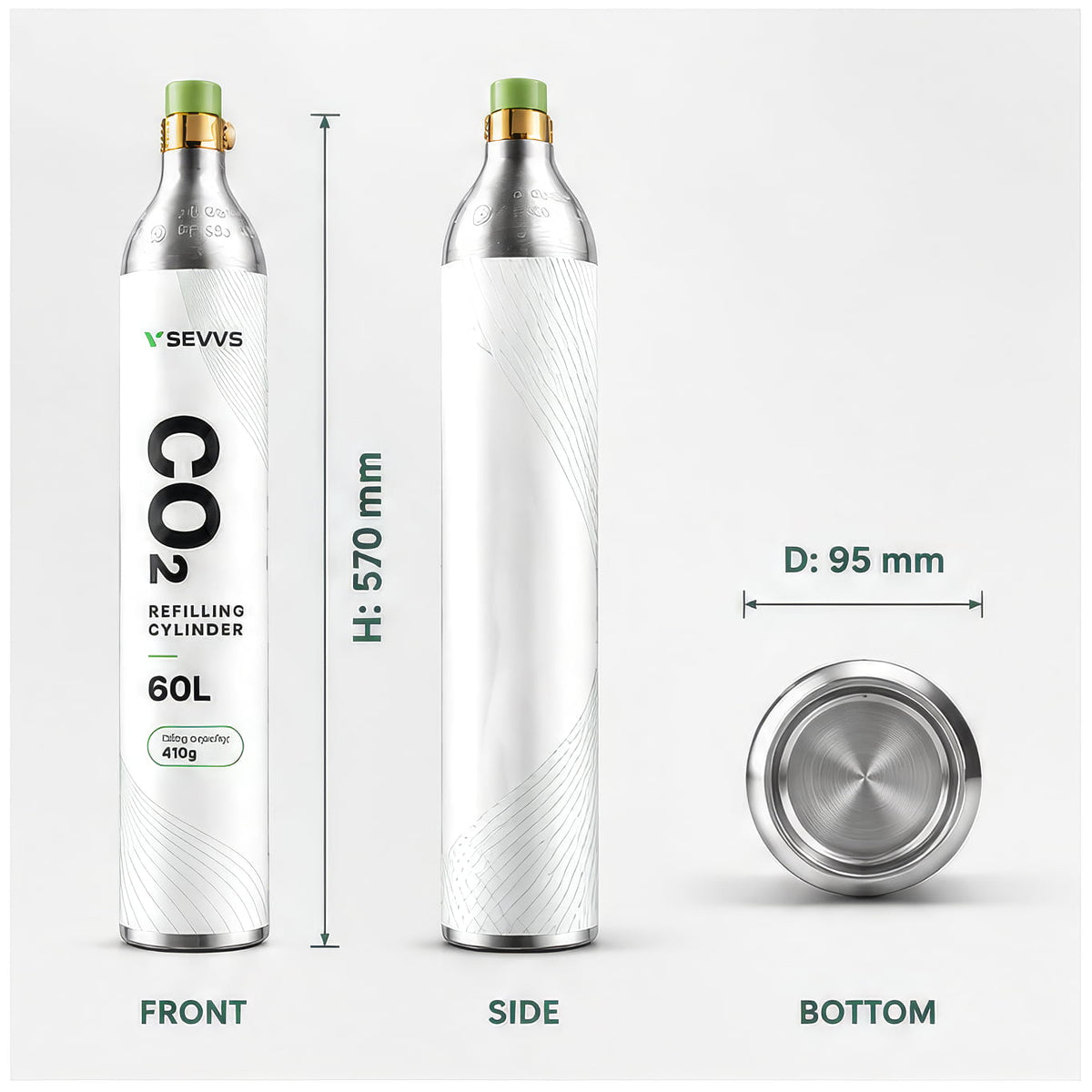 SEVVS Brewing Gas Cylinder - Carbon Dioxide