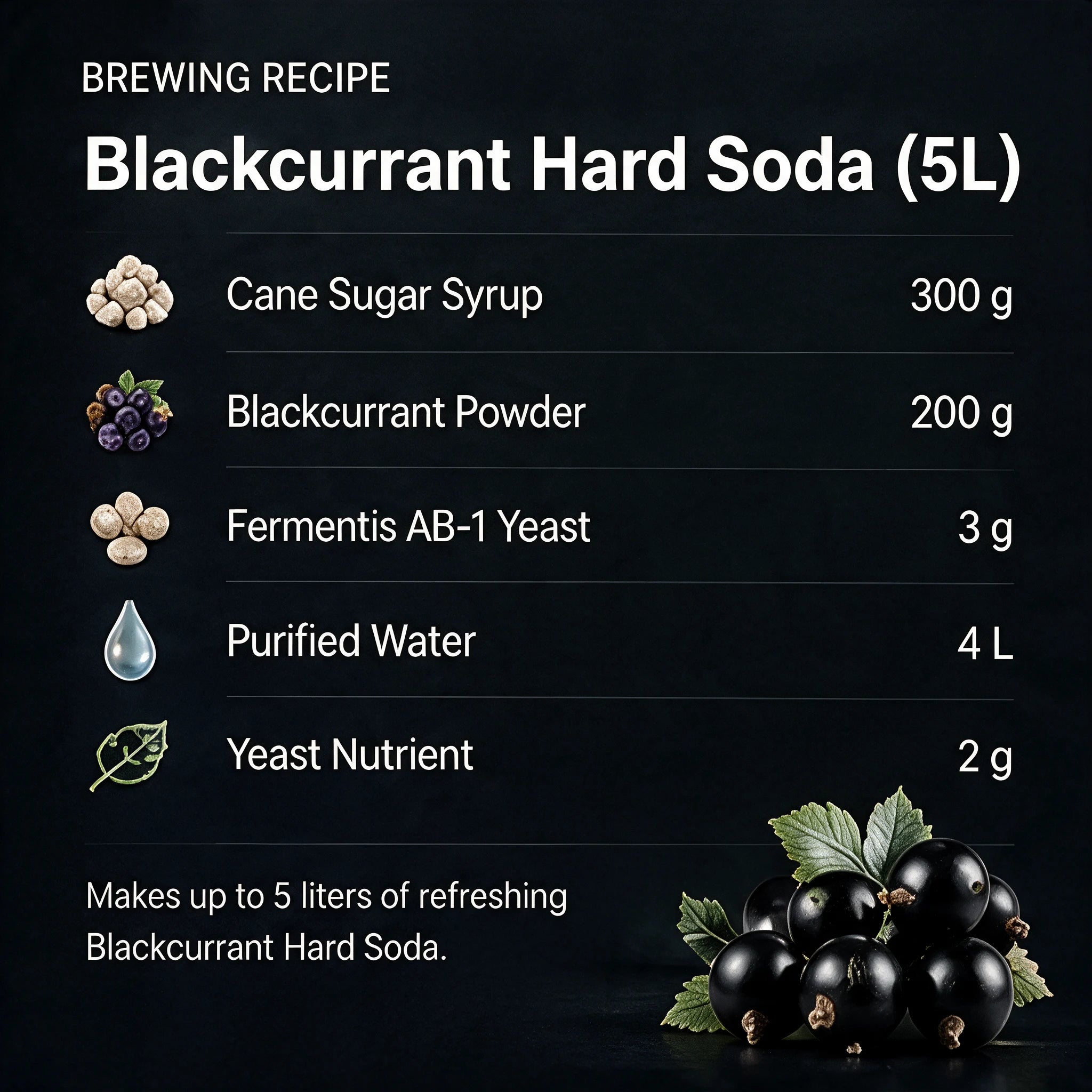 SEVVS Blackcurrant Hard Soda Ingredient Kit